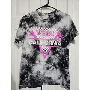 Gildan heavy cotton adult medium black and white tie dye graphic tee